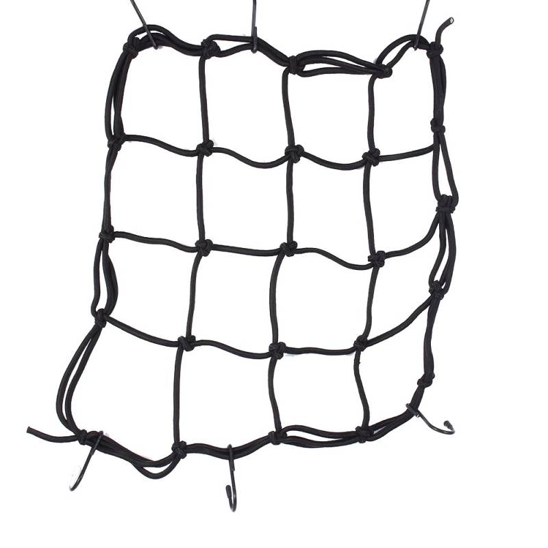 Cargo Net, 3 Farben Motorrad 6 Haken Hold Down Truck Organizer Bett Cargo Net Helm Web Bungee Cord Packing Mesh für Auto SUV Trunk Organizer(Schwarz) von EVGATSAUTO