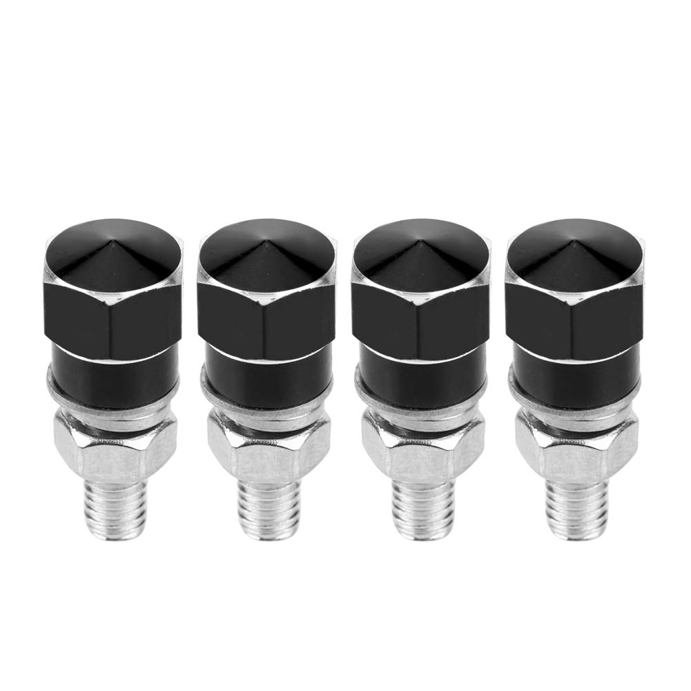 EVGATSAUTO 4pcs Universal Motorrad Gewinde Kennzeichen Rahmen Schrauben Schrauben für Motorräder Einige Autos und LKWs(Schwarz) von EVGATSAUTO