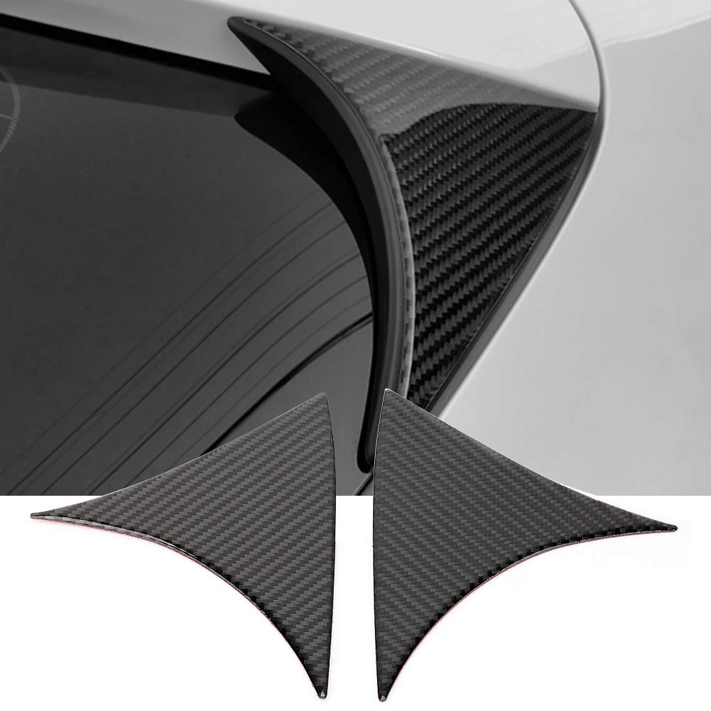 EVGATSAUTO Heckscheiben-Seitenflügelabdeckung, 2 Stück Carbon-Heckscheiben-Spoiler-Seitenflügelabdeckung Verkleidungsrahmen Kompatibel mit Mazda 3 Axela 2014-2018 von EVGATSAUTO