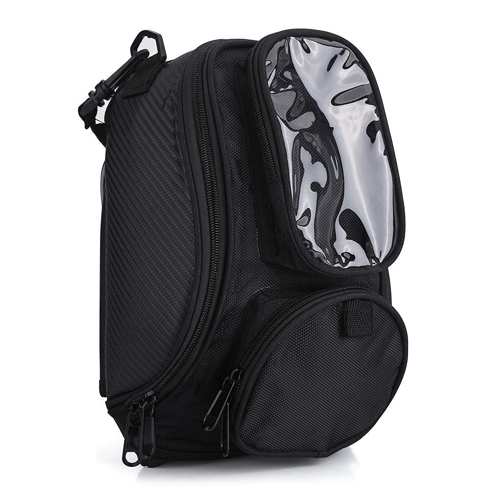 EVGATSAUTO Motorrad Tanktasche Schwarz - Magnetisch, Wasserdicht, Universal für alle Motorräder mit Handy-Fach & Mehrfachtaschen | 1680D Oxford Stoff von EVGATSAUTO