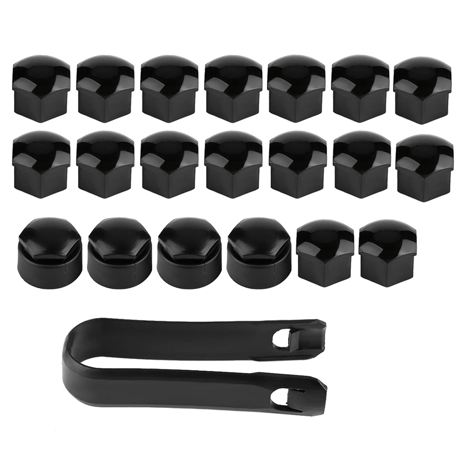 schraubenkappen, 20pcs 17mm Schraubenabdeckung Radschrauben Radmuttern Abdeckung Radschloss Kappe Radschraube Schraubenschutz Diebstahlschutz Staubschutzkappen felgenschrauben Kappen(Schwarz) von EVGATSAUTO