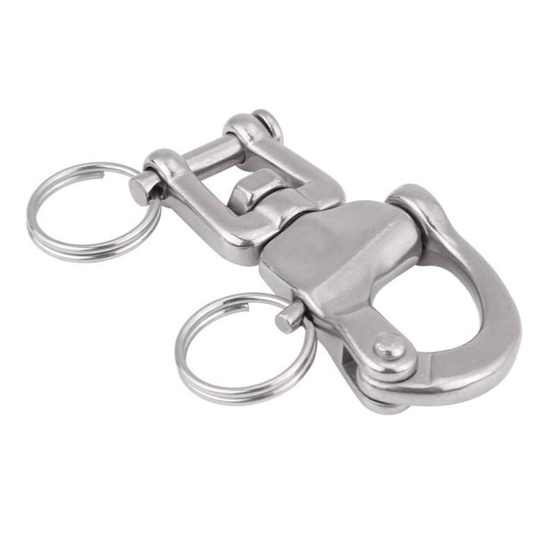 Jaw Swivel Snap Shackle, Quick Release Swivel Jaw Snap Segelschäkel für Segelboot Spinnaker Halyard 316 Edelstahl(70mm) von EVGATSAUTO