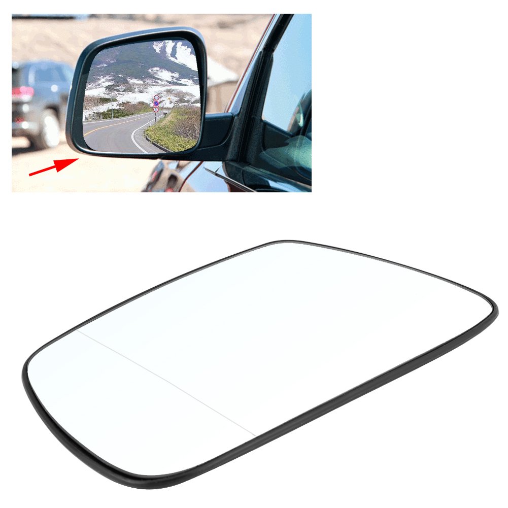 Linker Tür Seitenflügel Spiegel Glas beheizter Flügel Kompatibel mit Jeep Grand Cherokee 2005-2010 Autospiegelglas Flügelspiegelglas von EVGATSAUTO