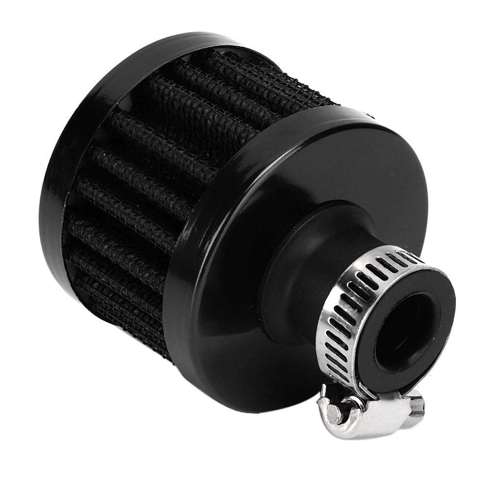 Luftfilter, 13 mm/0.5in Mini Lufteinlassfilter Entlüftung Kurbelgehäuseentlüftung Universal Autozubehör(schwarz) von EVGATSAUTO