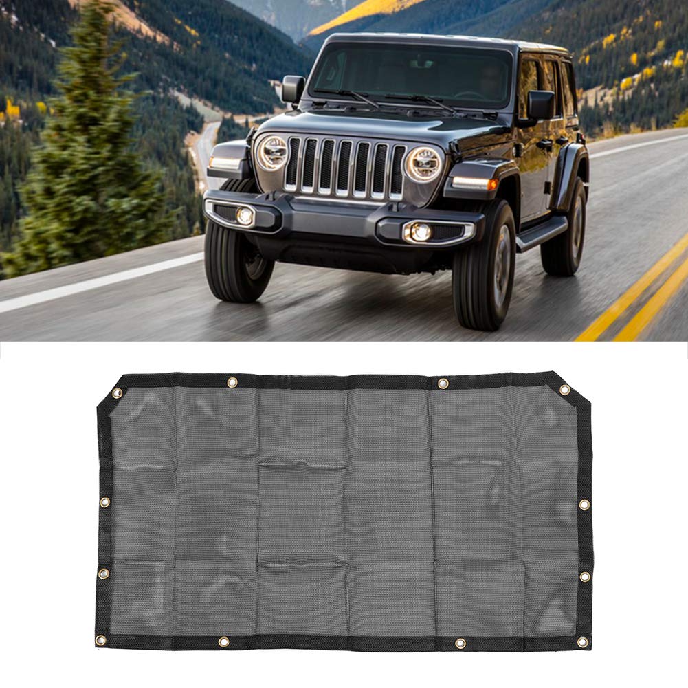 Sunshade Mesh -Schutz Sunshade Cover Mesh Net Vordertür Dachisolierung Kompatibel mit Jeep Wrangler JL 2018 von EVGATSAUTO