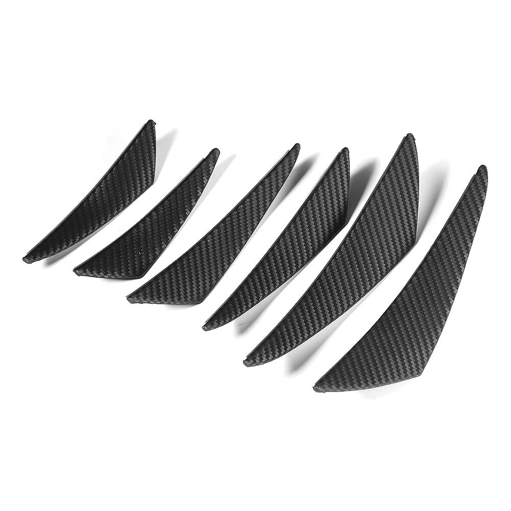 Universal Stoßstange Canard, 6 Stück Carbon Fiber Textur Auto Stoßstange Fin Canard Splitter Diffusor Valenz Spoiler Lippe von EVGATSAUTO