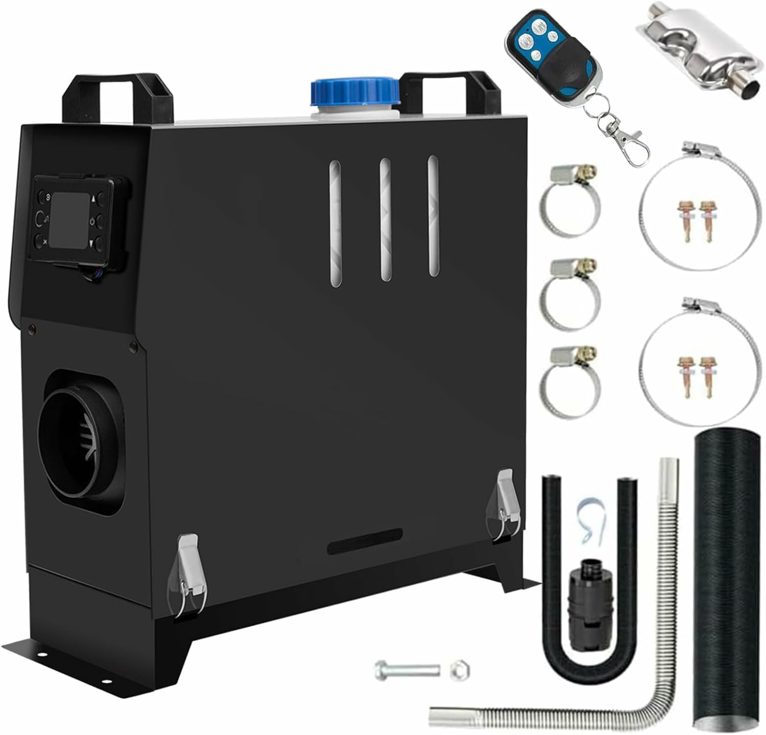EVGTTI 8KW Diesel Lufterhitzer, 12V 8000W Dieselheizung,Luft Standheizung, Air Diesel Heizung mit Schalldämpfer, LCD Schalter für Auto RV Boote KFZ PKW LKW Wohnmobil Bus Garage (schwarz) von EVGTTI