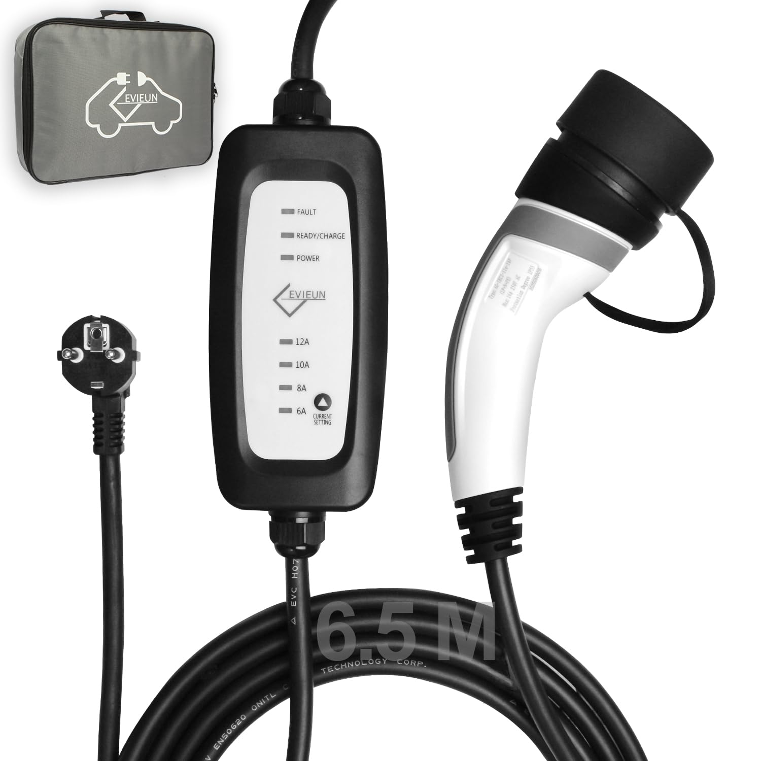 EV Ladekabel für Elektrofahrzeug 6.5 Meter Tragbares Zuhause Schnell EVSE ladegerät Kompatibel mit Allen Steckern für Elektroautos IEC 62196-2 Typ 2 16A/3.6KW Schuko 2-polig EV Ladekabel für Elektrofahrzeug 6.5 Meter Tragbares Zuhause Schnell EVSE ladegerät Kompatibel mit Allen Steckern für Elektroautos IEC 62196-2 Typ 2 16A/3.6KW Schuko 2-polig von EVIEUN
