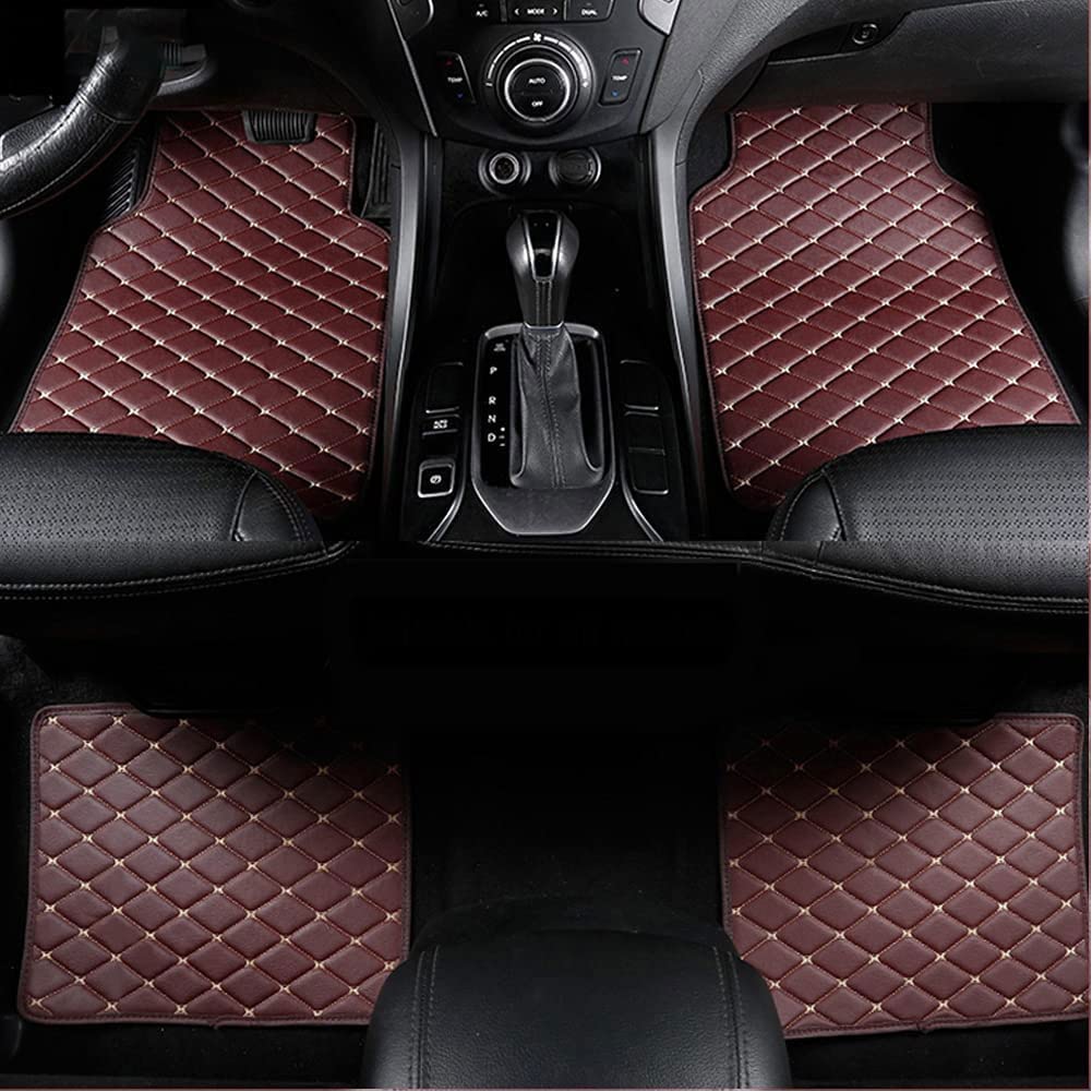 4 Stück Benutzerdefinierte Leder Auto Fußmatten für Saab 9 3 2002-2011, Allwetter Wasserdicht Anti Rutsch Tragen Autoteppiche Bodenmatte Full Set Autozubehör,E/Coffee 4 Stück Benutzerdefinierte Leder Auto Fußmatten für Saab 9 3 2002-2011, Allwetter Wasserdicht Anti Rutsch Tragen Autoteppiche Bodenmatte Full Set Autozubehör,E/Coffee von EVNI