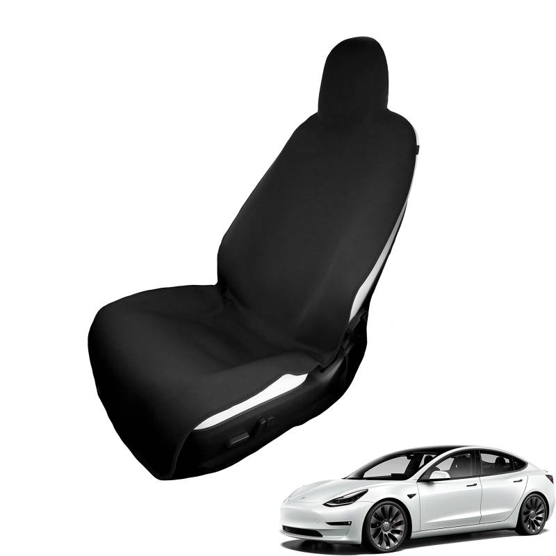 EVNV Tesla Model 3 Sitzbezug 2023–2018 – wasserdichter Neopren-Tesla-Sitzbezug schützt Ihren Sitz Tesla Model 3 Zubehör 2023 – schwarzer Vordersitzbezug von EVNV