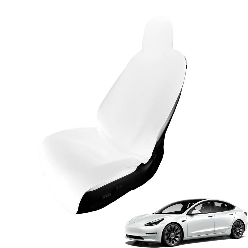 EVNV Tesla Model 3 Sitzbezug – schützen Sie Ihre Sitze – wasserdicht Tesla Sitzbezüge – Tesla Model 3 Zubehör – weißer Vordersitzbezug von EVNV