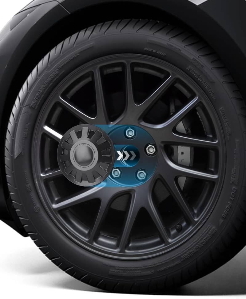 EVOOOR Radnabenabdeckungen Center Cover für Tesla 2024 Model 3 Highland Rad - Satz von 4 Center Cover von EVOOOR