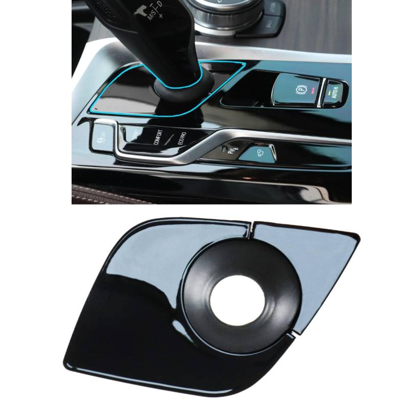 EVRBUL Glänzendes Schwarzes Mittelkonsole Schalthebelverkleidung Schalthebel Verkleidung Kompatibel mit BMW 5er 6er G30 G31 G32 G38 525i 530i 540i 630i GT 2016 2017 2018 2019 2020 2021 2022 2023 von EVRBUL