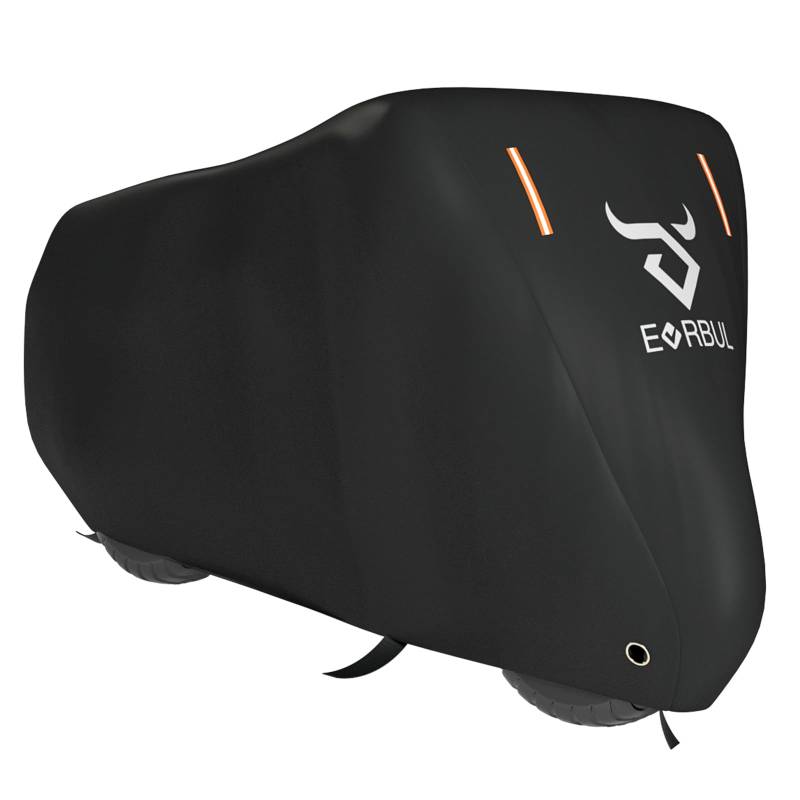 EVRBUL Universelle Ganzjahres Motorradabdeckung Motorrad Abdeckplane Wasserdicht Strapazierfähige 420D-Sonnenschutzplane mit Aufbewahrungstasche, für Moped Roller Motoroller Motorrad 245x105x125cm von EVRBUL