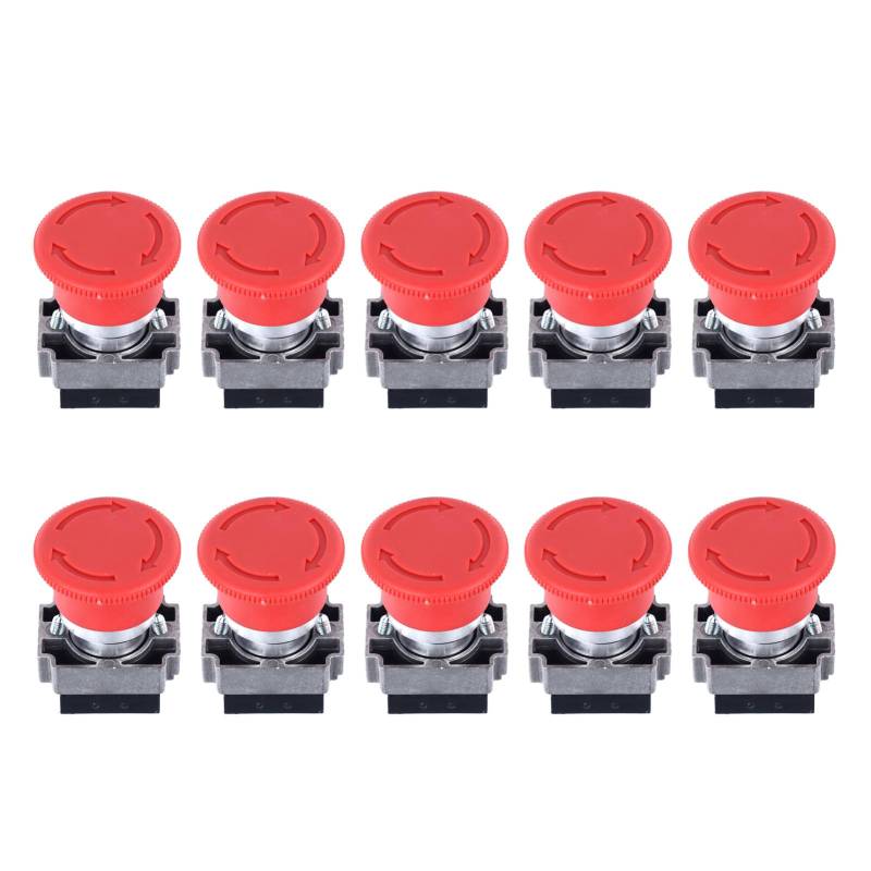 10pcs Selbstverriegelungsschalter Aluminium -Legierung Reset -Selektor Startstopp Taste XB2 22mm von EVTSCAN