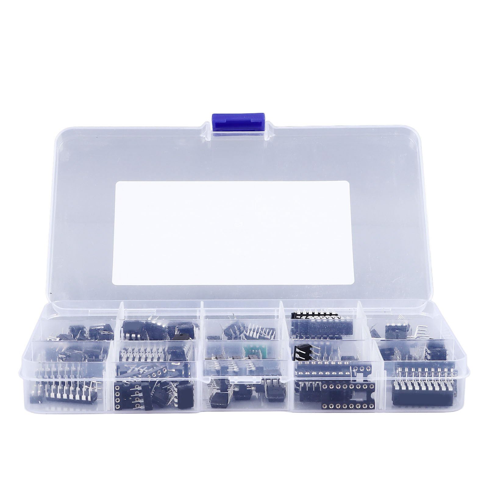 150 PCs 10 Typen Integrierte Schaltungschip -Sortiment -Kit mit Flachnadel -Sockeladapter für die Reparatur und Konstruktionsprojekte der Elektronik 150 PCs 10 Typen Integrierte Schaltungschip -Sortiment -Kit mit Flachnadel -Sockeladapter für die Reparatur und Konstruktionsprojekte der Elektronik von EVTSCAN