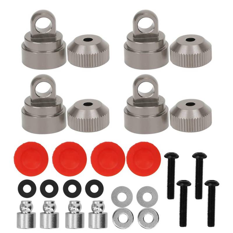 Aluminiumlegierung Stoßdämpfer Oberbedeckung Aufrüstung Ersatzteil RC CAR TRXXAS Slash 2WD (T-titanium color) von EVTSCAN