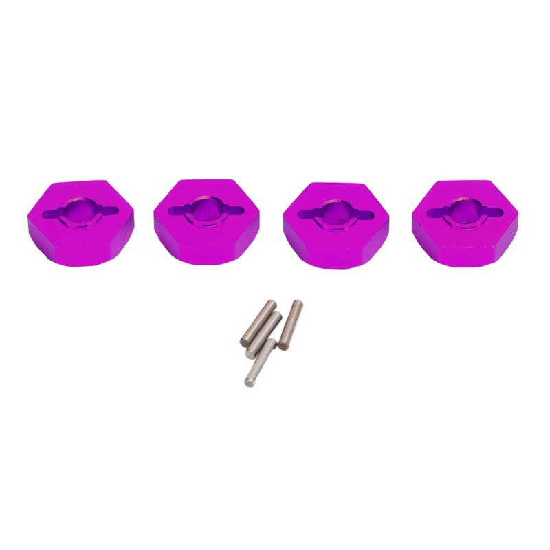 EVTSCAN 4 Stcs 12mm Aluminiumlegierung Hex -Radnaben -Adapter mit Achsenstiften für Traxxas 1/16 RC -Autoteile (Purple) von EVTSCAN