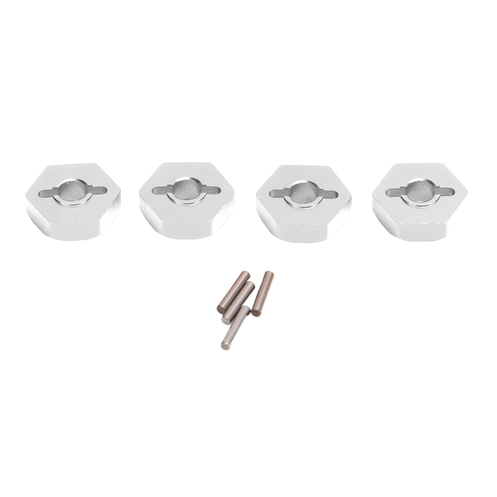 EVTSCAN 4 Stcs 12mm Aluminiumlegierung Hex -Radnaben -Adapter mit Achsenstiften für Traxxas 1/16 RC -Autoteile (Silver) von EVTSCAN