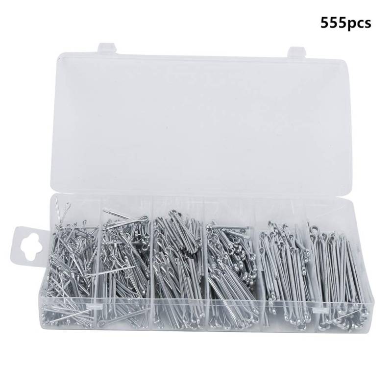 EVTSCAN 555pcs Cotter Pin -Sortiment -Kit Split Pins Fastener Teile Werkzeugkit mit großem Industriespeichergehäuse von EVTSCAN