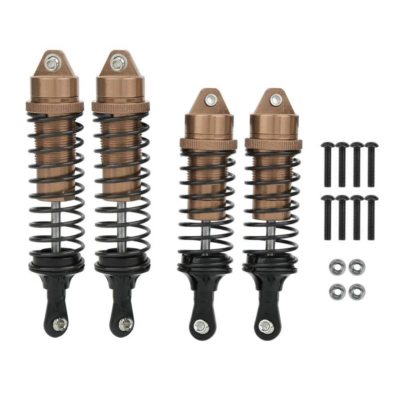 EVTSCAN Aluminiumlegierung vorderen Heck -Stoßdämpfer Dämpfer für 1/10 Slash -RC -Autos einstellbare Spannung zur Verbesserung der Federdauer (Light Brown) von EVTSCAN