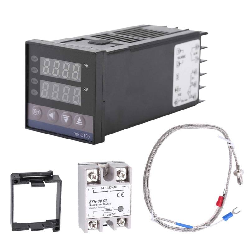 EVTSCAN-Digital-Thermostat, 0 ℃ ~ 1300 ℃ Alarm REX-C100 Digital-LED-PID-Temperaturregler-Kits, AC110V-240V von EVTSCAN
