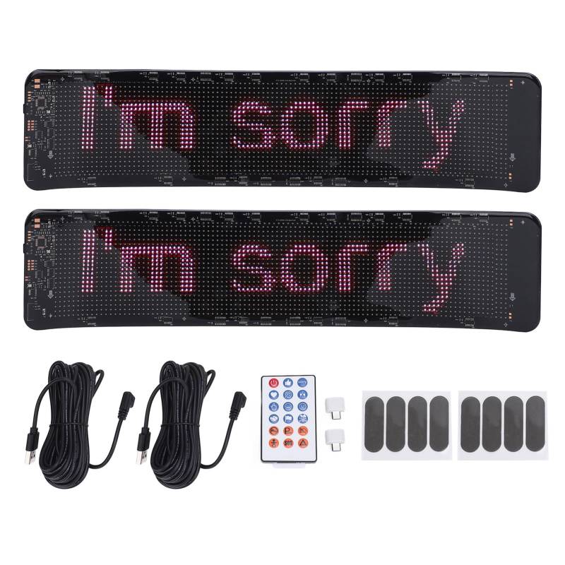 EVTSCAN Flexible LED -Display -Panel -Auto programmierbare dynamische dynamische farbenfrohe Augenlampe Weiche Bildschirm 96x20 PX für Anzeigen von EVTSCAN