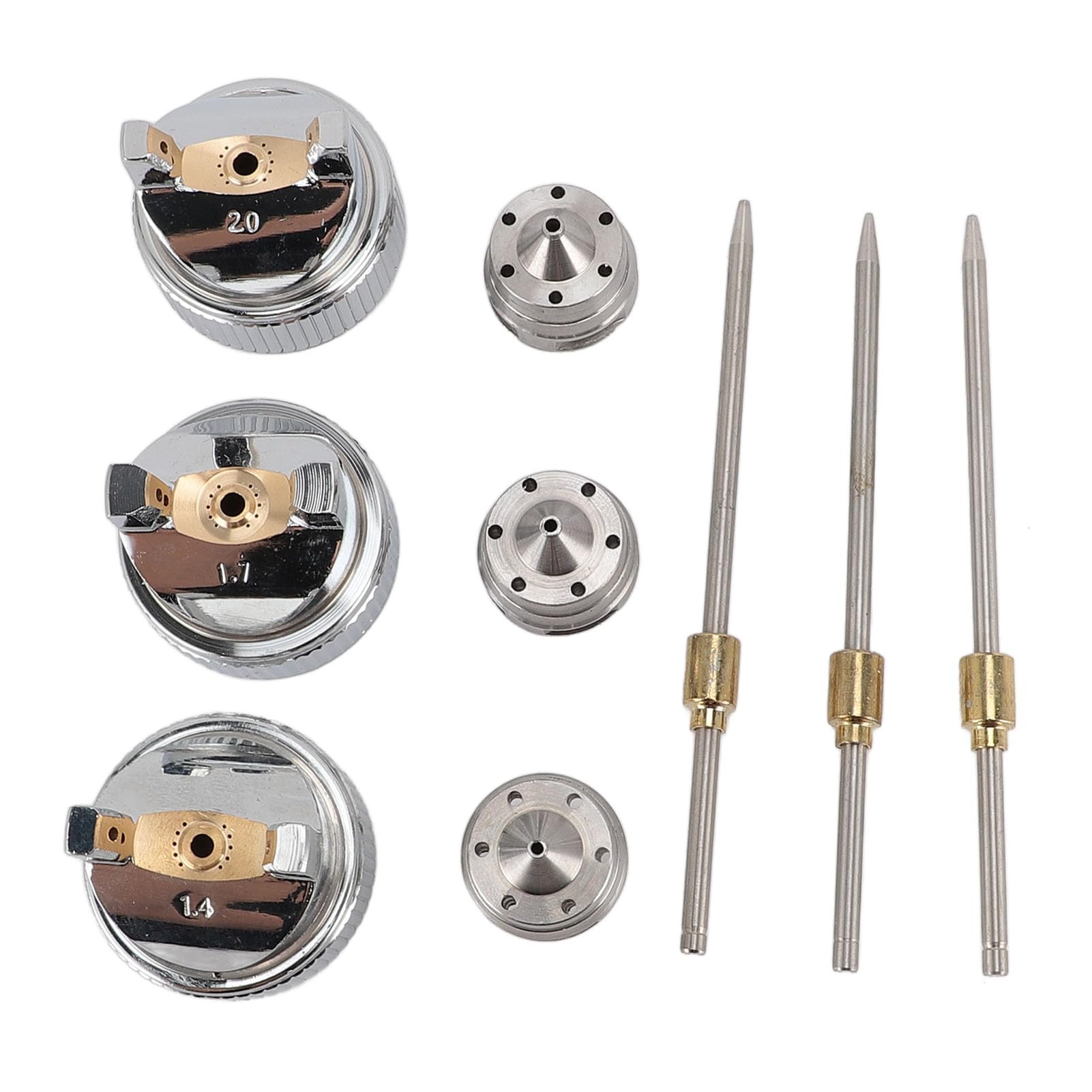 EVTSCAN Nadel-Flüssigkeitsdüsen-Luftkappen-Kit, 3 Sätze H 827 1,4 1,7 2,0 mm, stabile Leistung, Messing-Kunststoff, Größeneinstellung, Sprühzerstäubung für die Automobilindustrie, EVTSCAN Nadel-Flüssigkeitsdüsen-Luftkappen-Kit, 3 Sätze H 827 1,4 1,7 2,0 mm, stabile Leistung, Messing-Kunststoff, Größeneinstellung, Sprühzerstäubung für die Automobilindustrie, von EVTSCAN