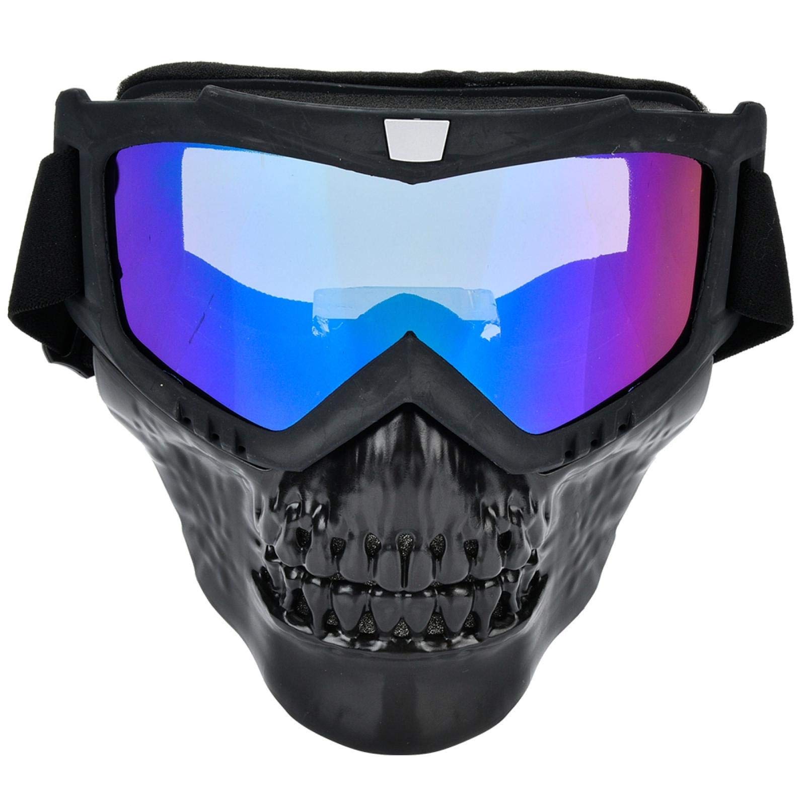 Powersports Brille, Unisex Outdoor Schädel Motorrad Helm Schutzbrille Gesichtsmaske Motorrad Rennbrille(Bunt) von EVTSCAN