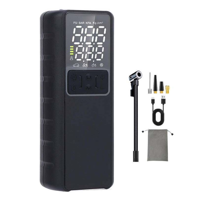 EVTSCAN Reifeninflator 150psi 8000mAh Batterie Auto Stopp LCD -Anzeige Tragbare Luftpumpe mit LED Light -Strombank Funktion T9 von EVTSCAN