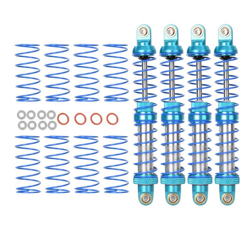 EVTSCAN Universeller Fernbedienungs -Kontrollauto -Metall -Stoßdämpfer mit Elastizitätsfedern für 1/10 RC -Crawler Glatte Dämpfungseffekt Reduzierende Vibration Metall Silber Set (100mm) von EVTSCAN