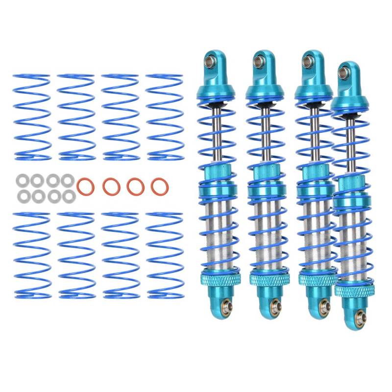 EVTSCAN Universeller Fernbedienungs -Kontrollauto -Metall -Stoßdämpfer mit Elastizitätsfedern für 1/10 RC -Crawler Glatte Dämpfungseffekt Reduzierende Vibration Metall Silber Set (90mm) von EVTSCAN