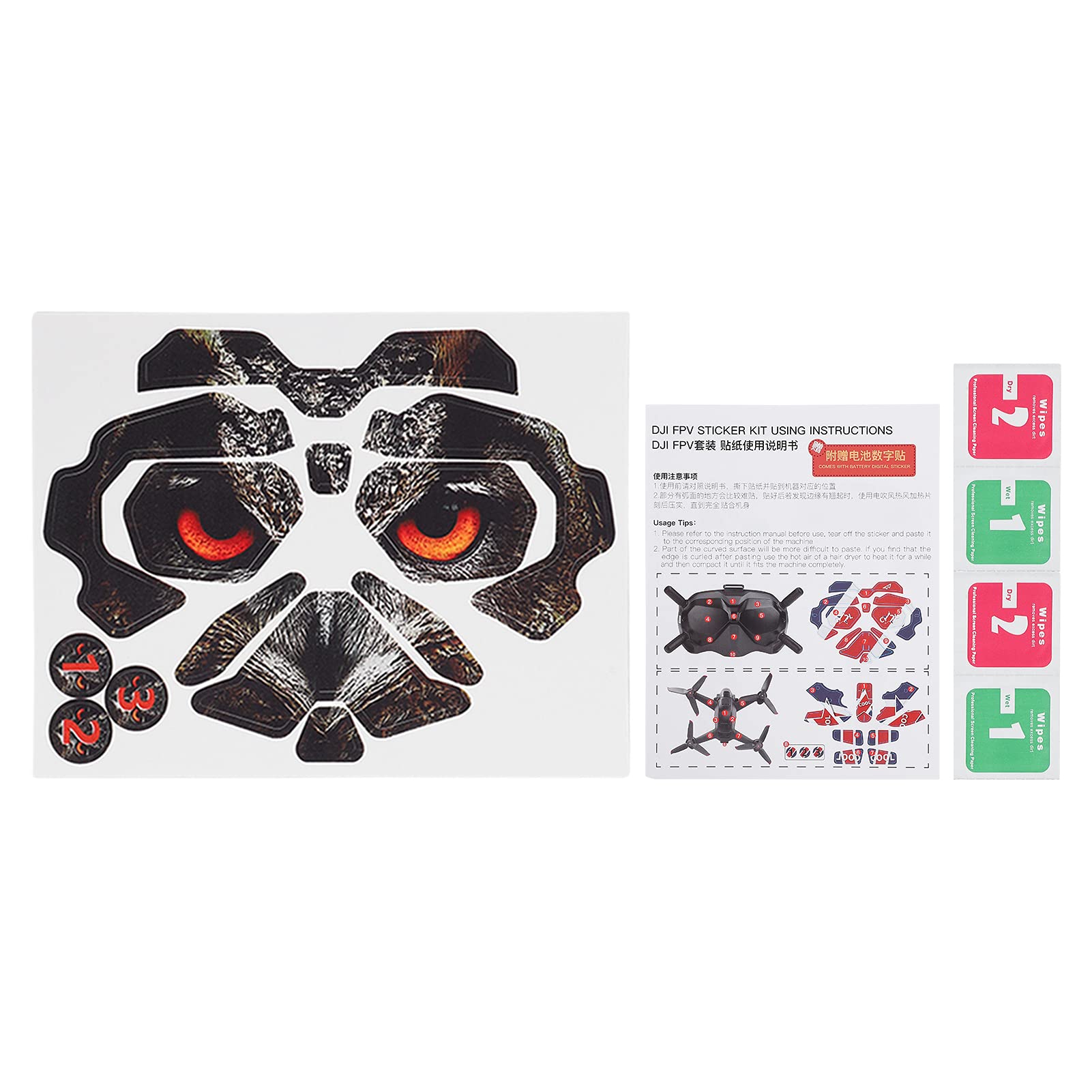 FPV Schutzbrille Schutzaufkleber Hautabdeckung Hochfestes PVC -Material wasserdichtes Sonnenschutz Anti -Scratch für farbenfrohe Flugbrillen (Hawkman) von EVTSCAN