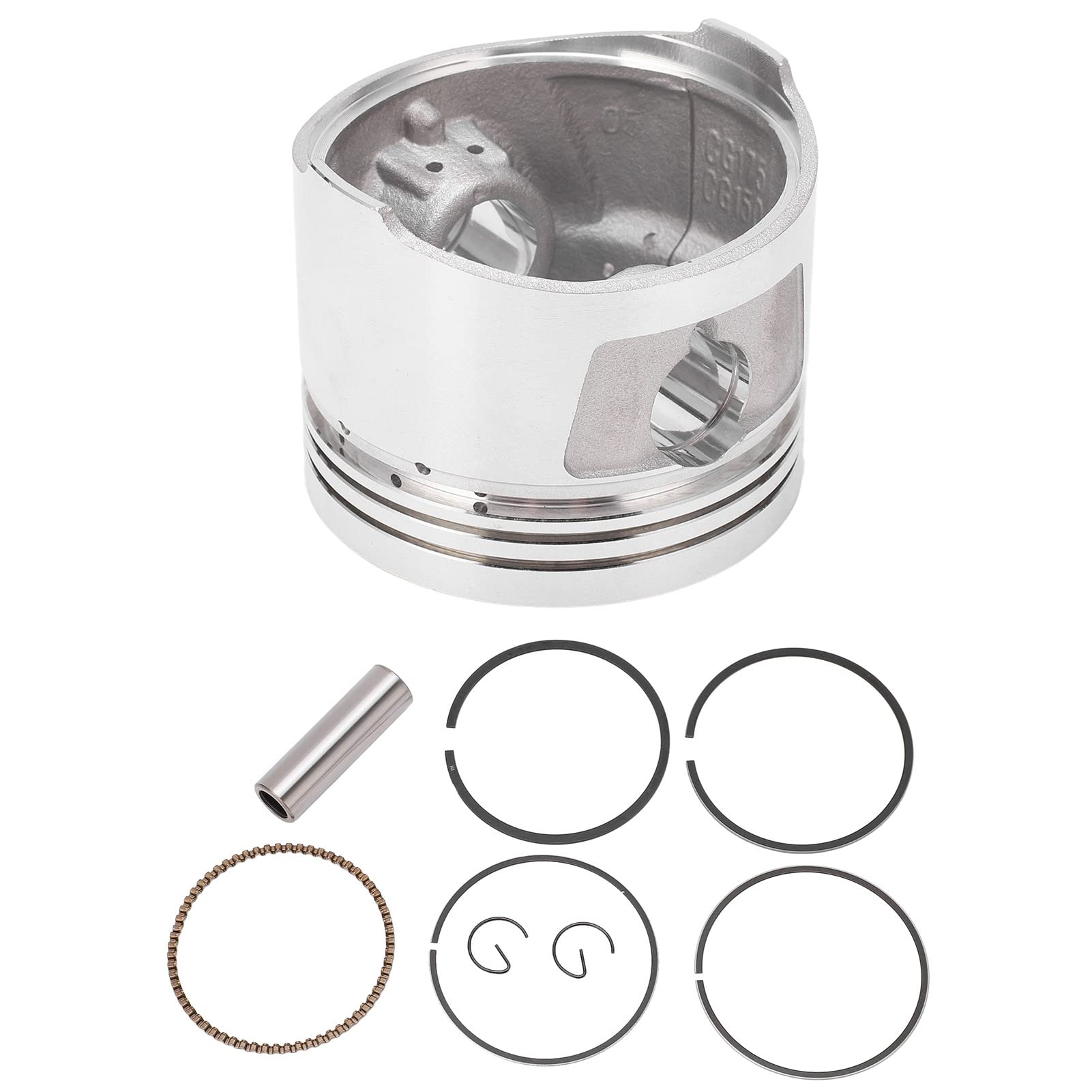 Motorrad-Kolben-Kit, 62 mm Kolbenring-Kit, Metalllegierung, Motorrad-Ersatzteile für CG150 150 cc 175 cc Motorrad-Kolben-Kit, 62 mm Kolbenring-Kit, Metalllegierung, Motorrad-Ersatzteile für CG150 150 cc 175 cc von EVTSCAN