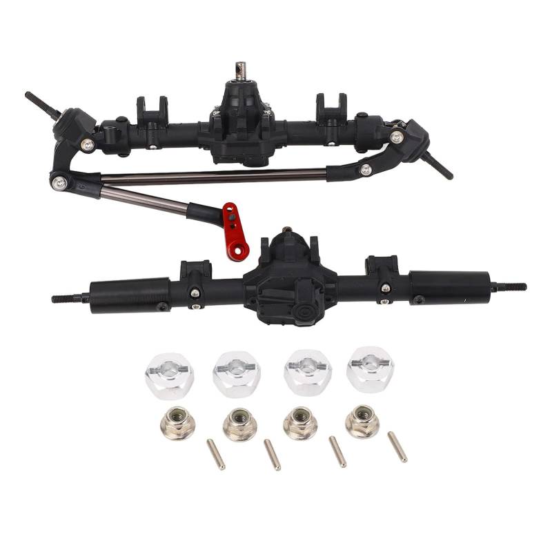 RC -Autoachse -Schaft -Montage -Set Nylonlegierung SCX10 II Vorderer Hinterachse Komplett Set für glatte Fahrerlebnisse von EVTSCAN