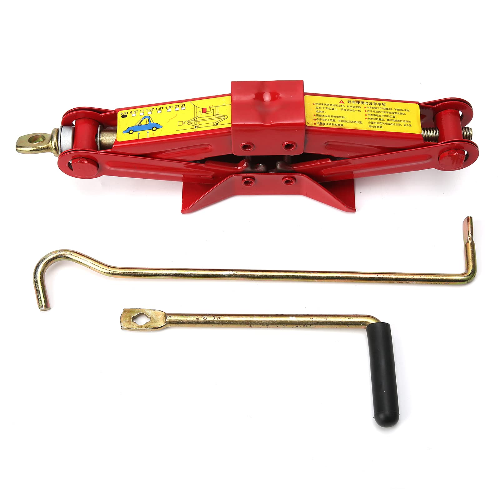 Scissor Jack Professional Car Trunk Reifen Eisengriff Hebewerkzeug rot für draußen (0.5T) von EVTSCAN