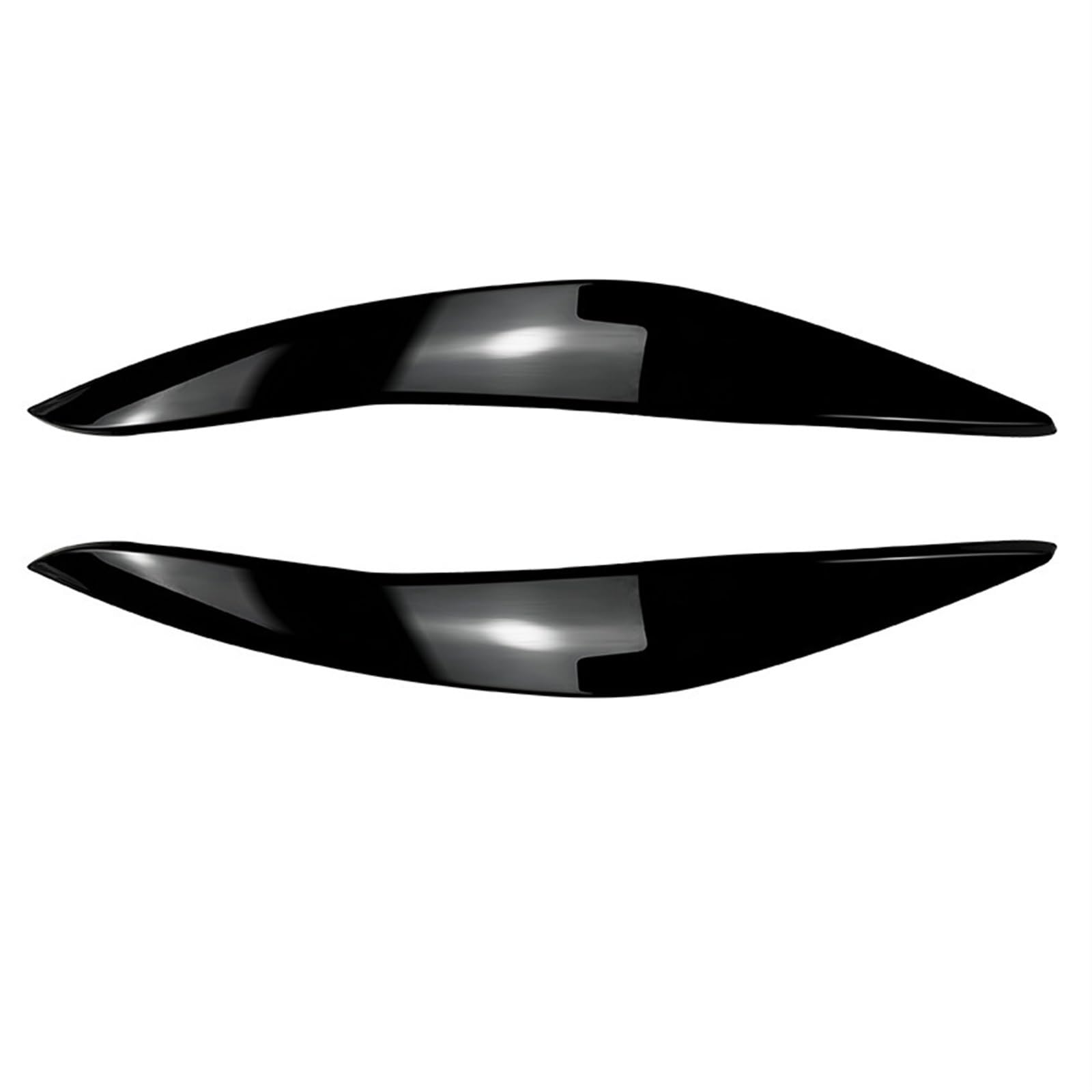 EVURU Scheinwerfer-Augenbrauen, Passend for BMW 5 Series F10 F11 2011 2012 2013 2014, glänzendes schwarzes ABS, 2 Stück Augenlid-Frontscheinwerfer-Augenbrauen-Abdeckung, Augendeckel-Ordnungsaufkleber von EVURU