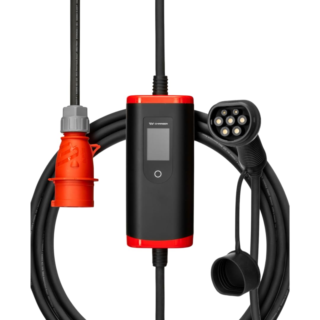 EVloaded | 5m Typ-2, 16A, 11kW, 3 Phasen, EV-Ladekabel, Elektroauto-Ladegerät mit Display, Stromkontrolle, WLAN, IP54 EVloaded | 5m Typ-2, 16A, 11kW, 3 Phasen, EV-Ladekabel, Elektroauto-Ladegerät mit Display, Stromkontrolle, WLAN, IP54 von EVloaded