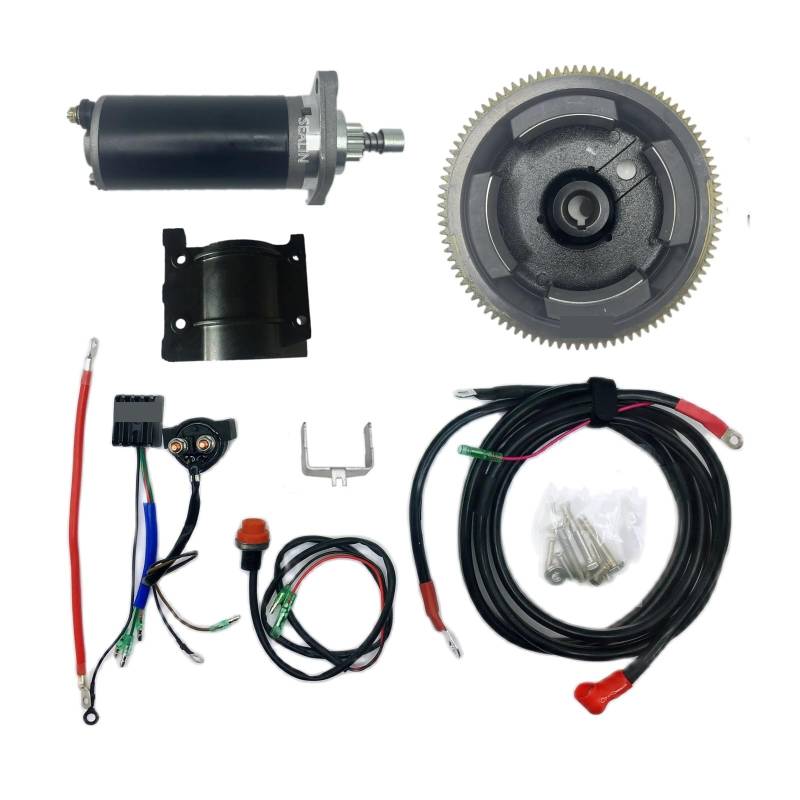 ELEKTROSTARTER-KIT Kompatibel mit YAMAHA 2-TAKT 15 PS Außenbordmotor 15FMHL 15FMHS 15MSH Modellcode 63V von EWOPILNEX