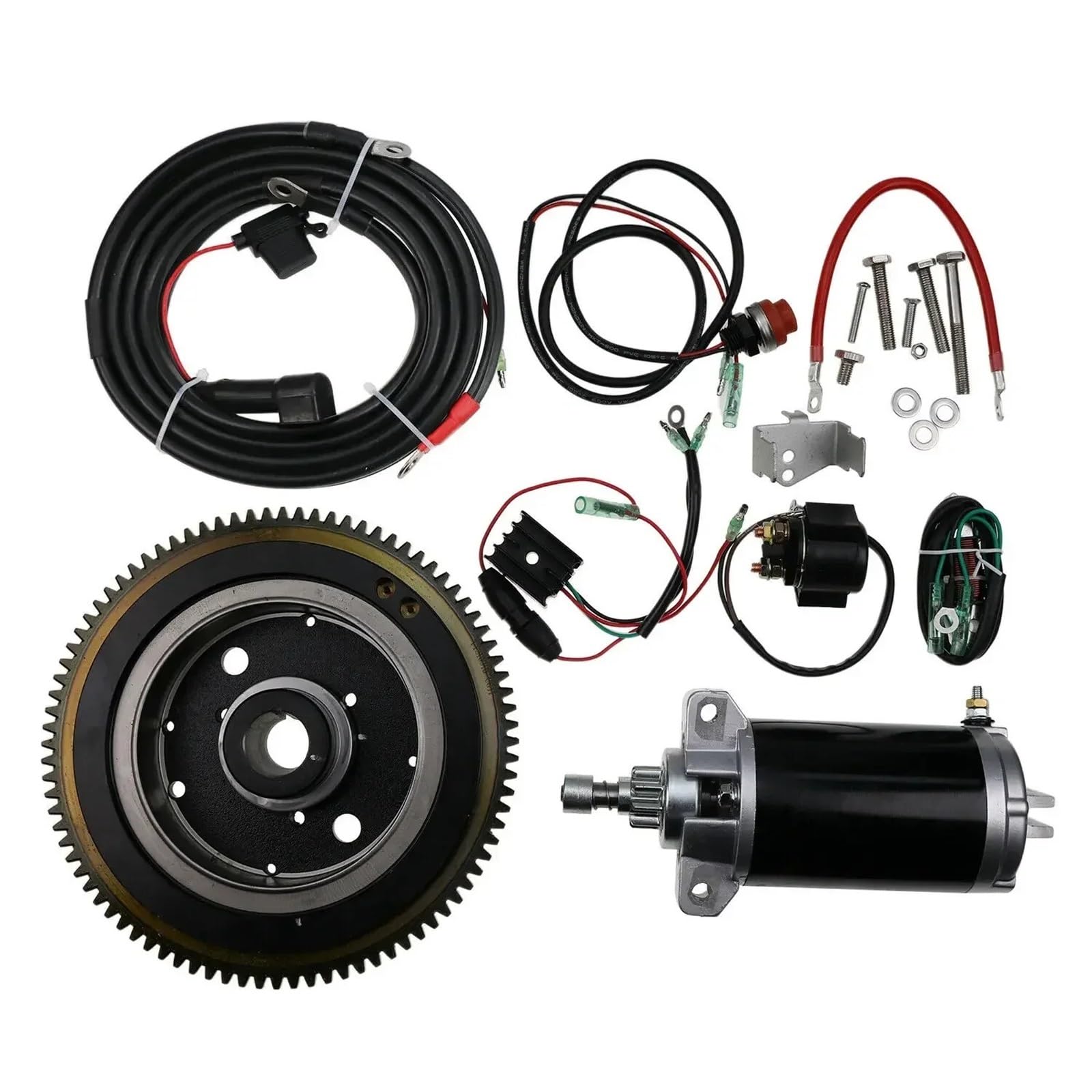 ELEKTROSTARTER-KIT Kompatibel mit YAMAHA 40AMHS 6GB 2-TAKT 40 PS Außenbordmotor(With flywheel) von EWOPILNEX