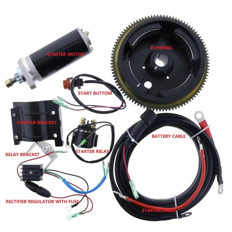 Elektrostarter-Schwungradsatz for Yamaha Außenbordmotor 9.9FMH 15FMH 682 684 2-Takt 9,9 PS 15 PS(Standard kit) von EWOPILNEX