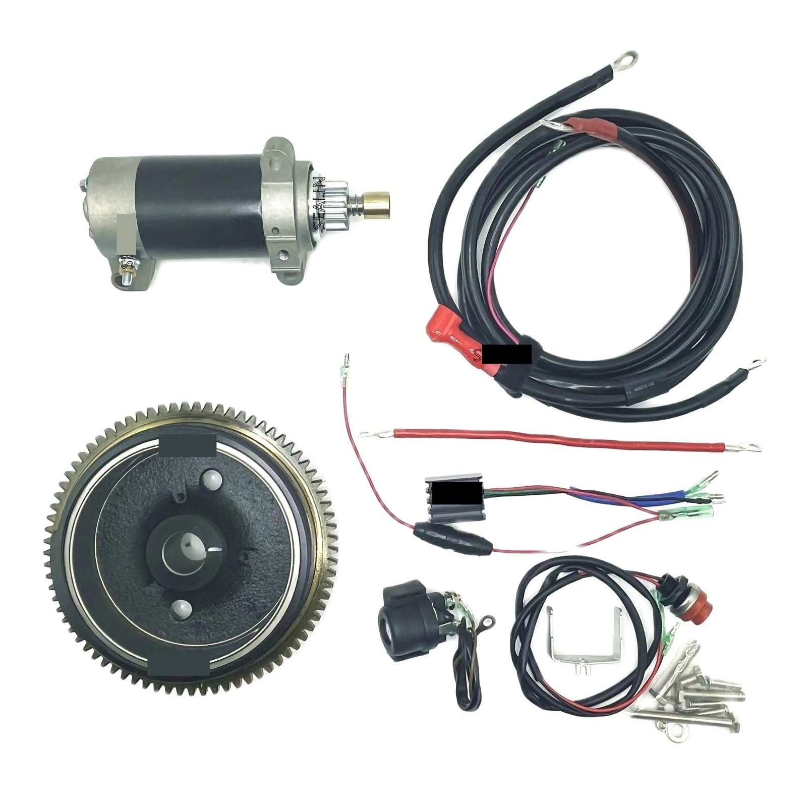 Elektrostarter-Umrüstsatz, kompatibel mit Parsun F15A F20A F20ABMS F15ABMS 4-Takt 15 PS 20 PS Modell 6AH Anlasser-Schwungrad Elektrostarter-Umrüstsatz, kompatibel mit Parsun F15A F20A F20ABMS F15ABMS 4-Takt 15 PS 20 PS Modell 6AH Anlasser-Schwungrad von EWOPILNEX