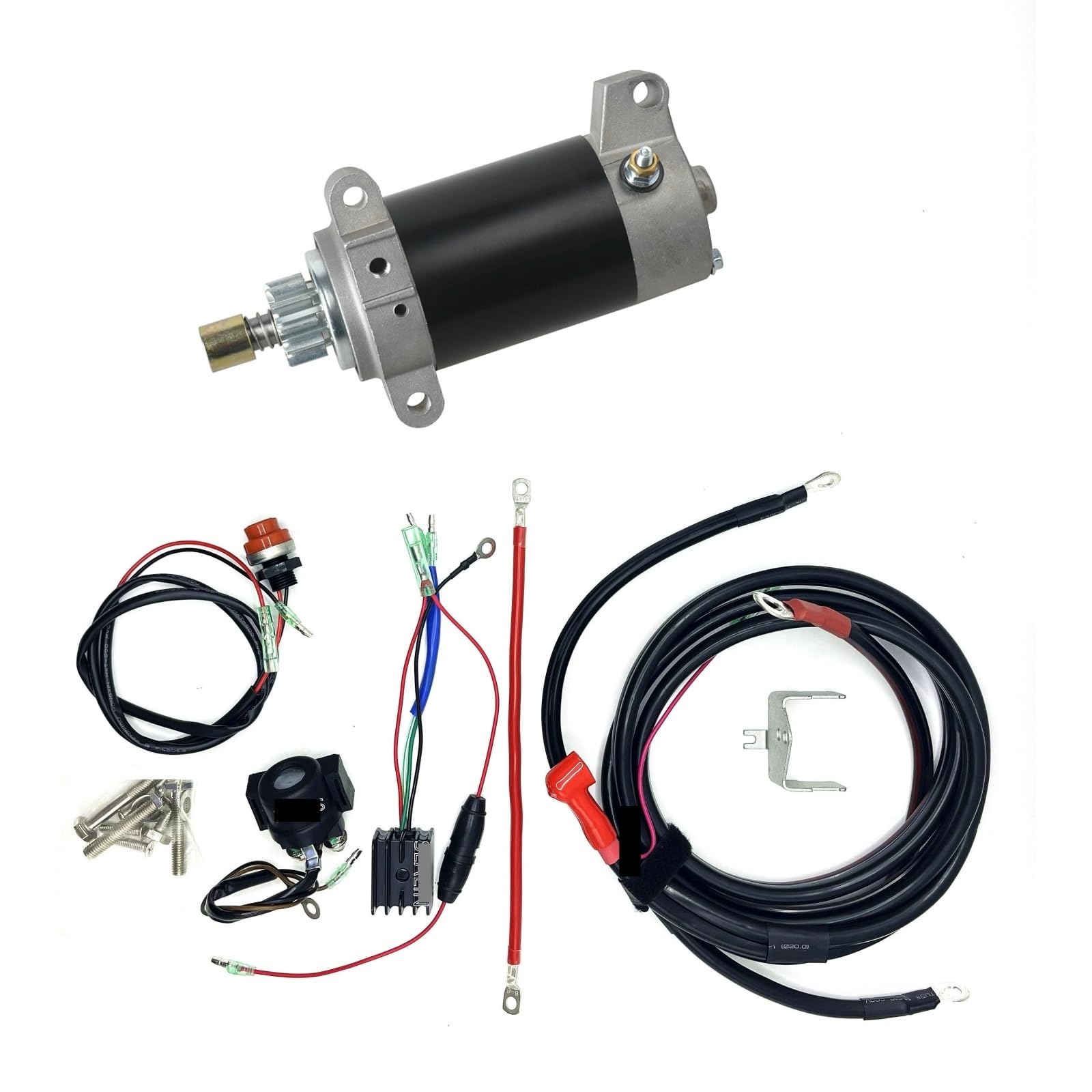 Elektrostarter-Umrüstsatz, kompatibel mit Yamaha F25GMHS, 4-Takt, 25 PS, Typ Anlasser, Gleichrichter, Relais, Batteriekabel Elektrostarter-Umrüstsatz, kompatibel mit Yamaha F25GMHS, 4-Takt, 25 PS, Typ Anlasser, Gleichrichter, Relais, Batteriekabel von EWOPILNEX