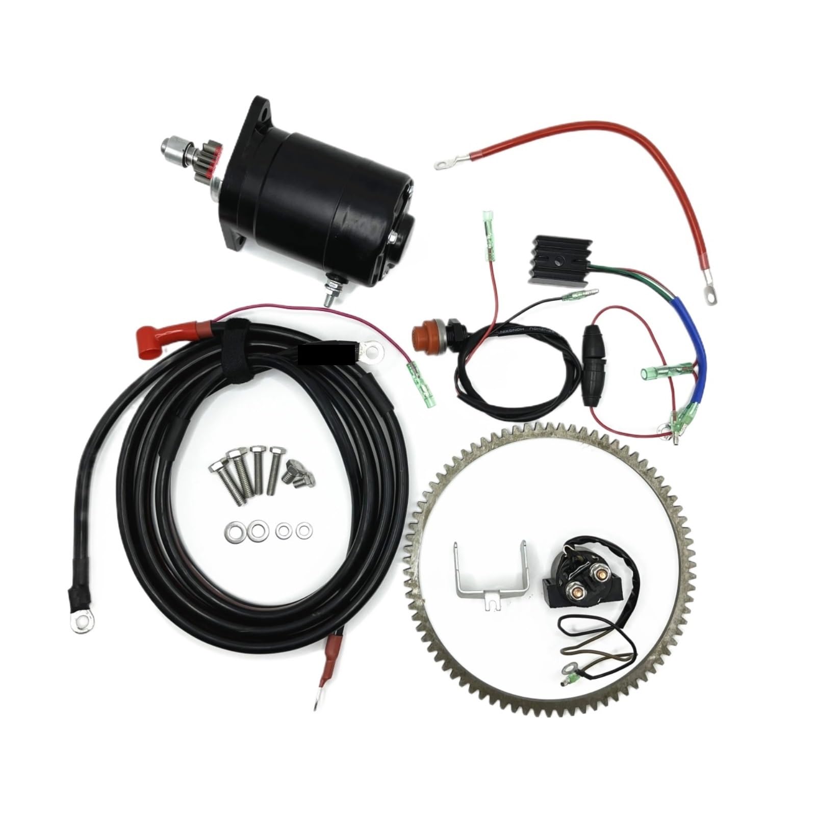 Elektrostarter-Umrüstsatz kompatibel mit Tohatsu M25C2 M25C3 M30A4 M35C M40C 2-Takt-Außenbordmotor(With Gear Ring) von EWOPILNEX