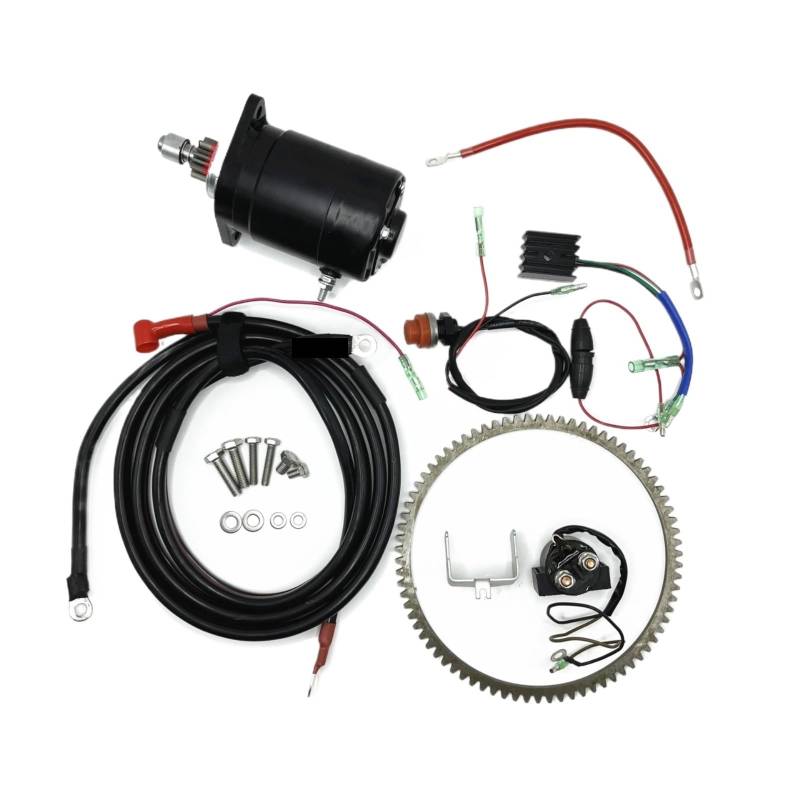 Elektrostarter-Umrüstsatz kompatibel mit Tohatsu M25C2 M25C3 M30A4 M35C M40C 2-Takt-Außenbordmotor(With Gear Ring) von EWOPILNEX
