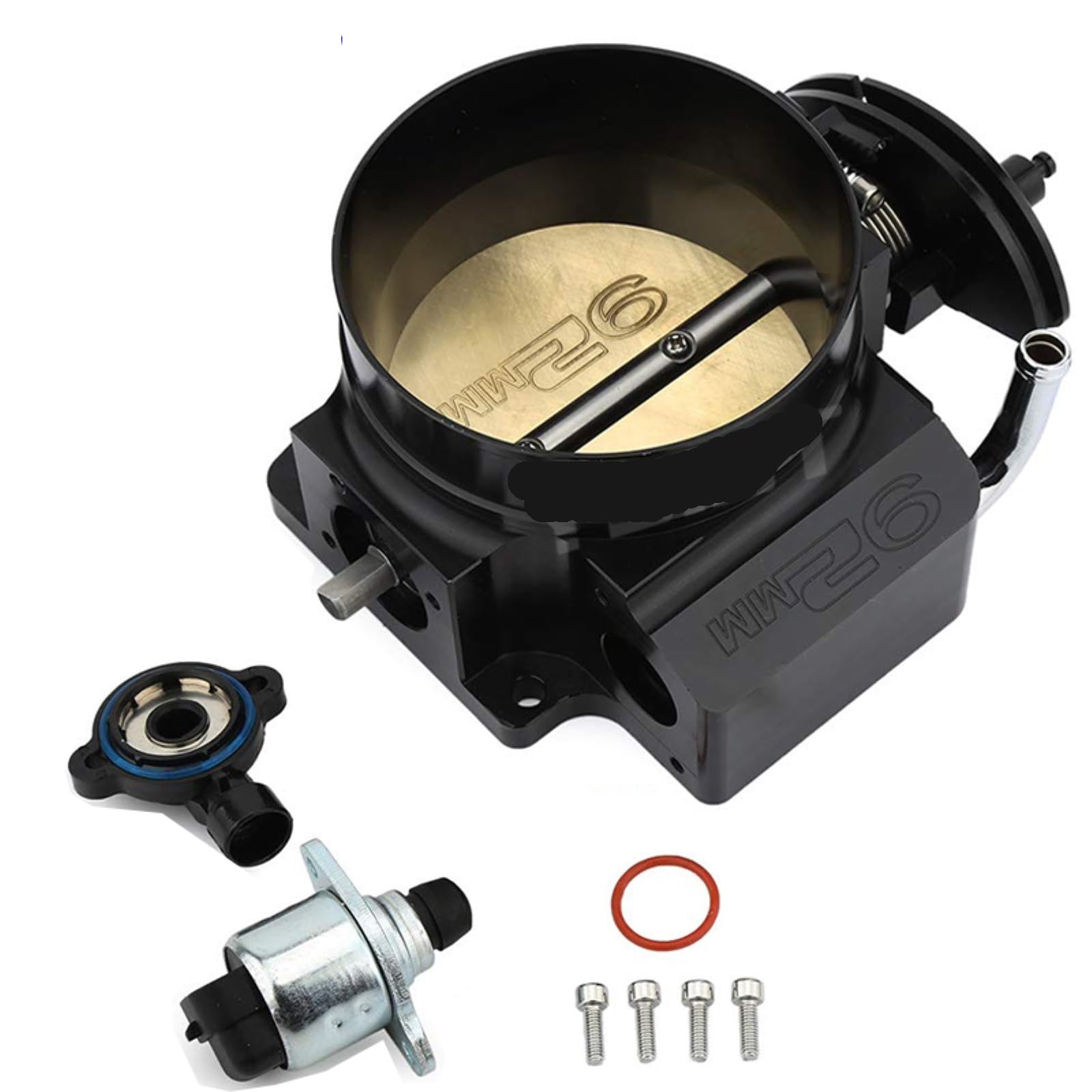 Kompatibel mit LS-Ansaugkrümmer 102 mm/90 mm. Kompatibel mit LS1 LS2 LS3 LS6 LS7 LSX 4-Bolzen-Drosselklappe.(92mm Black) von EWOPILNEX