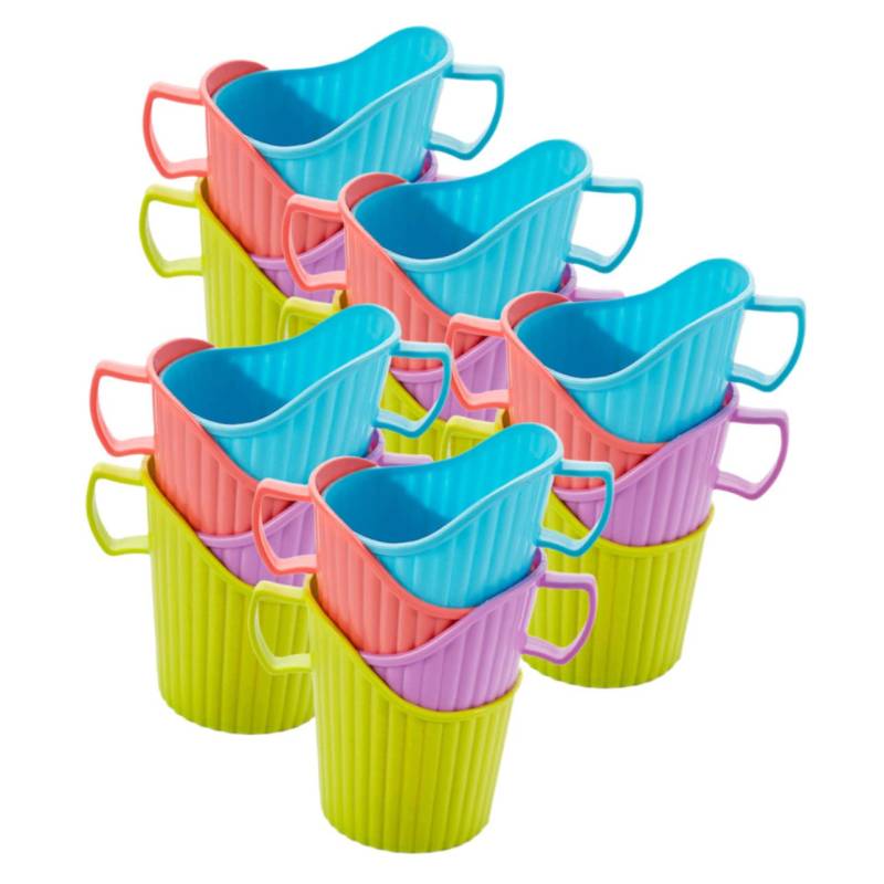 EXAOMBLE 20St Einwegbecherhalter aus Pappe Bunter Pappbecherhalter Getränkehalter kaffeetassen Halter cupholder Kaffeetassenhülle aus Papier Becherhalter aus Pappe gegen Verbrühungen von EXAOMBLE