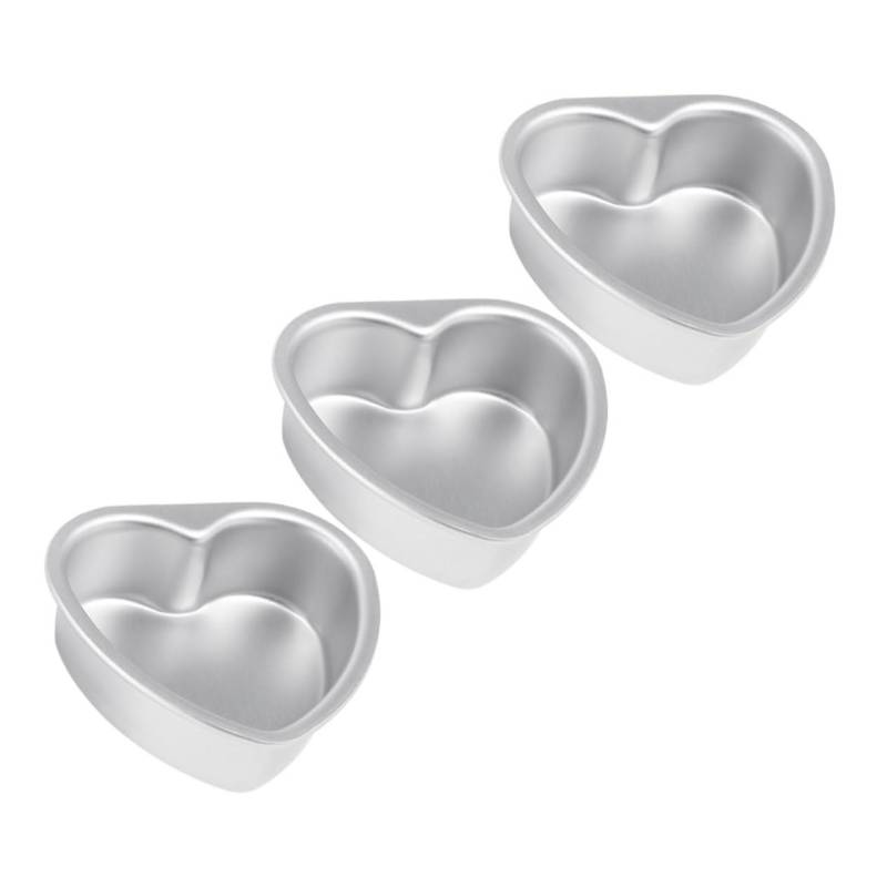 EXAOMBLE 3 Stück Herz-Kuchenform Muffin Backform Kuchenformen zum Backen Silikon Herz Backform Muffin Formen Herz Keksformen zum Backen von Keksen Kleine Herzkuchenform Aluminiumlegierung von EXAOMBLE