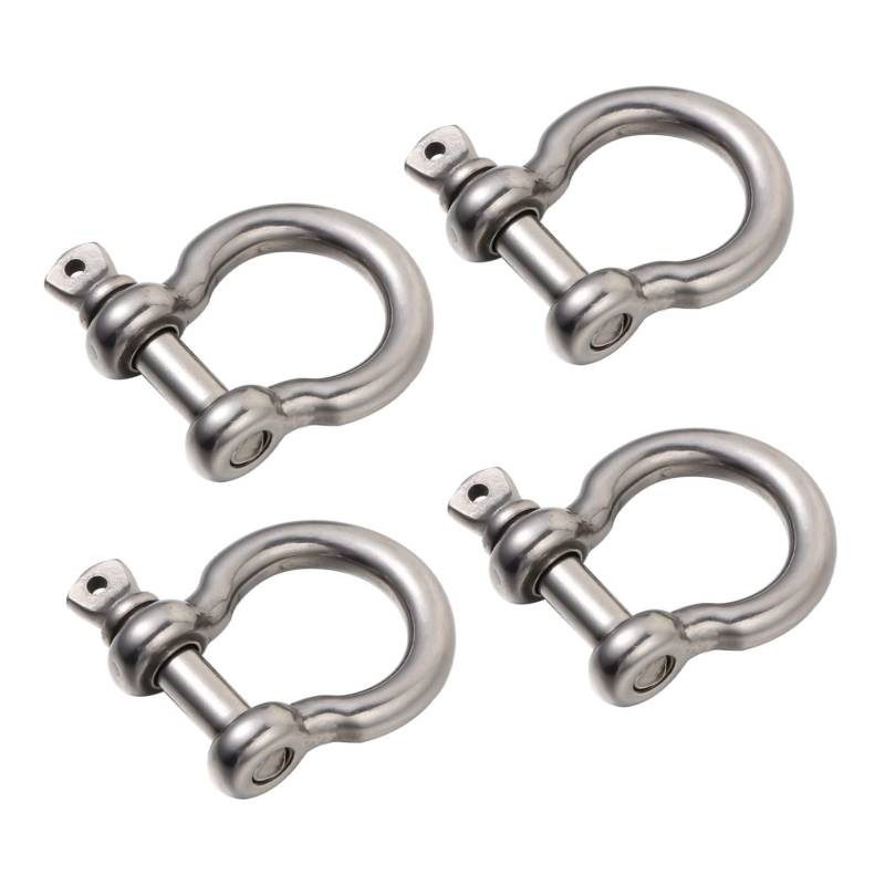 EXAOMBLE 4Stücke Hufeisenschäkel D Förmige Metallschäkel Langlebig und Sicher für Boote Anhänger und Haushaltsanwendungen Kompatibel von EXAOMBLE
