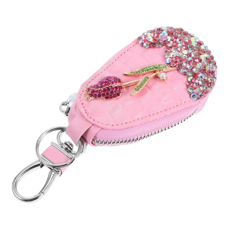 EXAOMBLE Autoschlüsselanhänger-hülle, Schutz, Strasssteine, Glitzernde Autoschlüsselabdeckung, Rosenblumen-schlüsselhalter Für Auto-Fernbedienung, Schlüsselanhänger-Halter, Zubehör, von EXAOMBLE